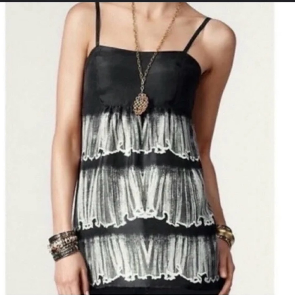 CAbi Dazzle Tunic size 6Silk Cami Black Grey CAbi